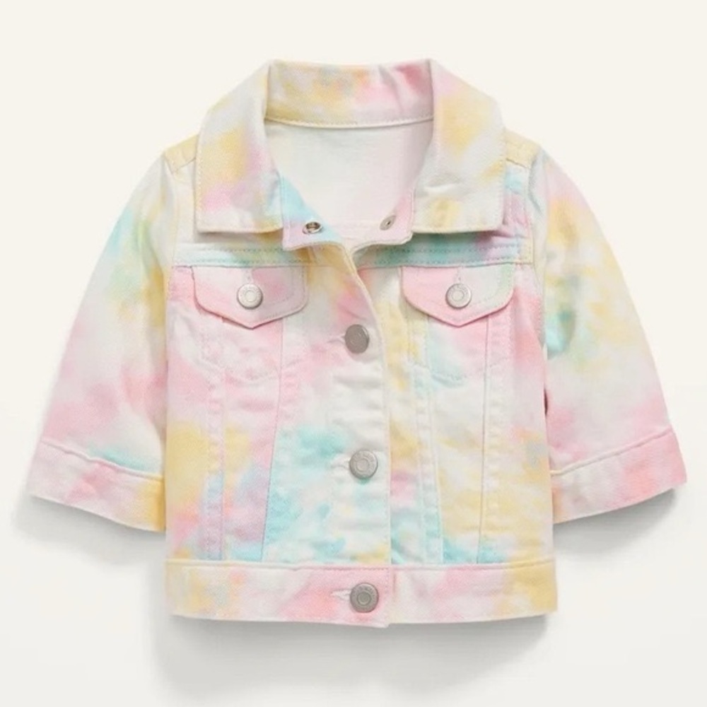 Old Navy Pastel Tie Dye Denim Jean Jacket 18-24 months